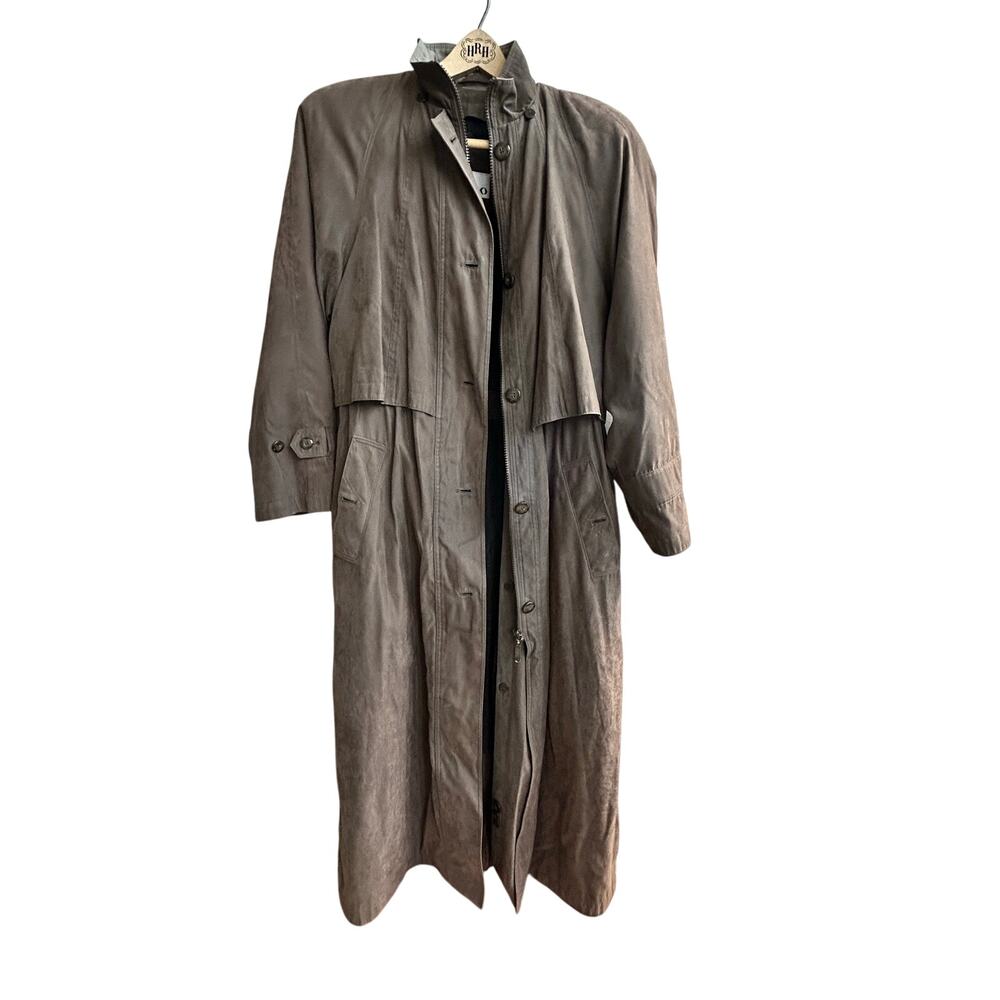 Ultra soft Suede look Gallo Vented Trenchcoat Wool Blend Interior W Size 4